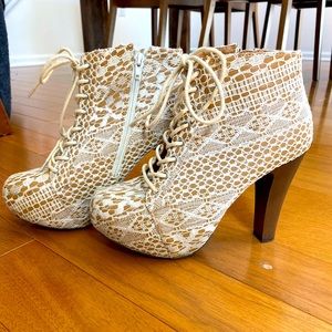 White Lace Boots
